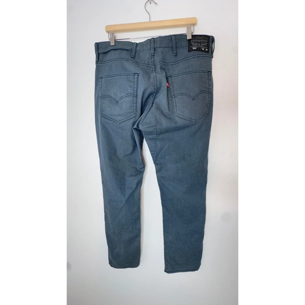 Levi's 511 Slim Fit Jeans Gray Men's Size 38x3 Button Fly Stretch‎ Denim